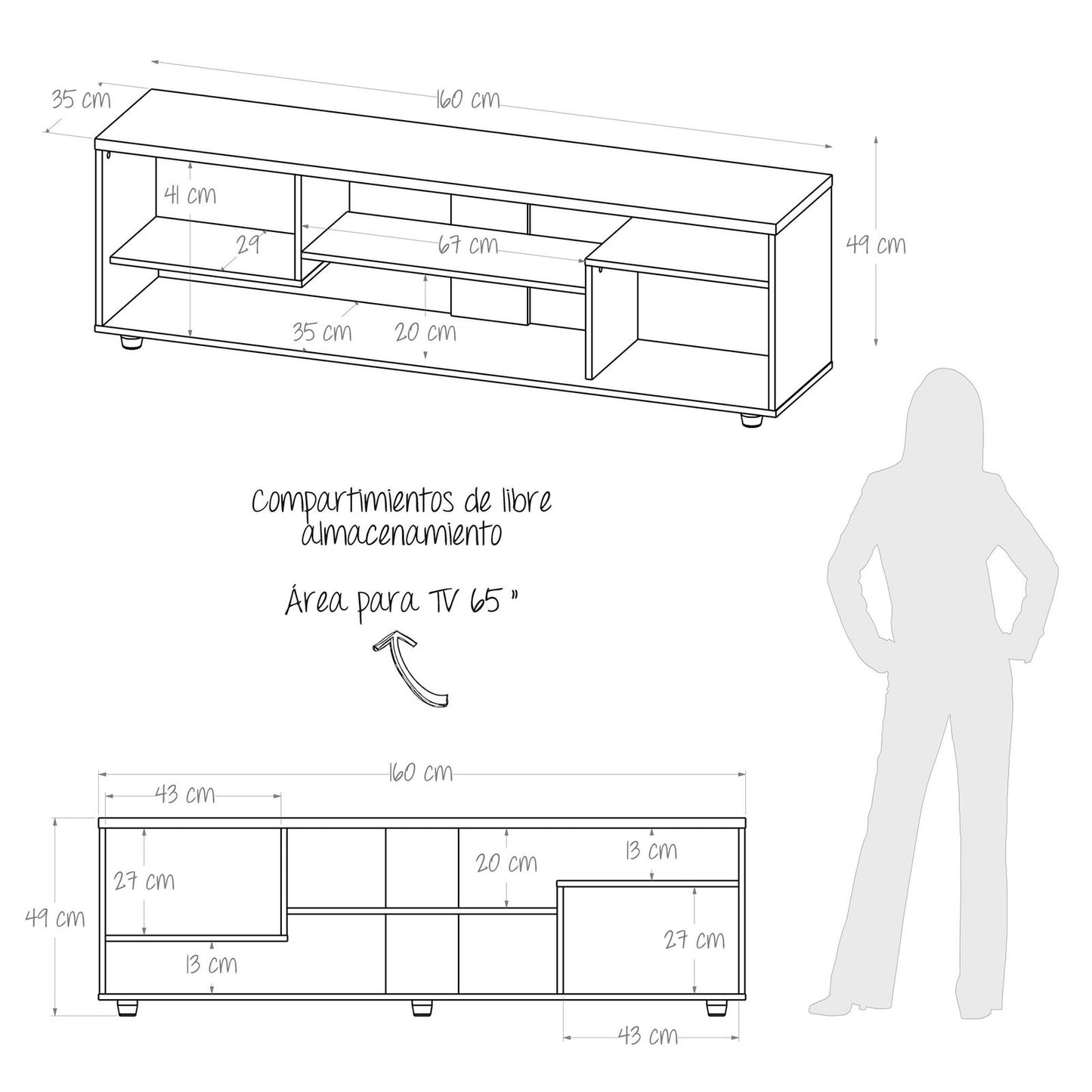 Mesa para TV de 65" Mikasa Gales