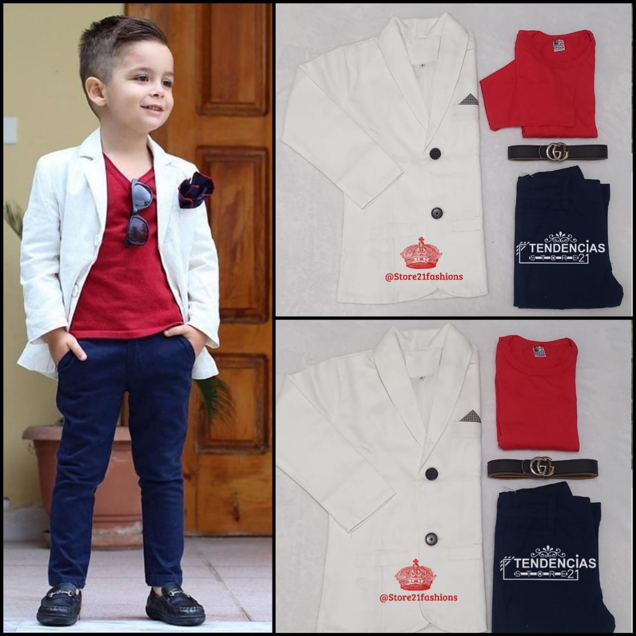 Conjunto de niño 5 piezas  - con corbatin