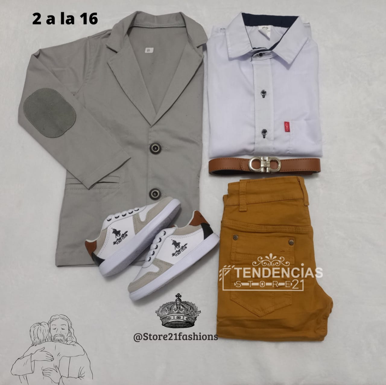 Conjunto de niño 5 piezas  - con corbatin