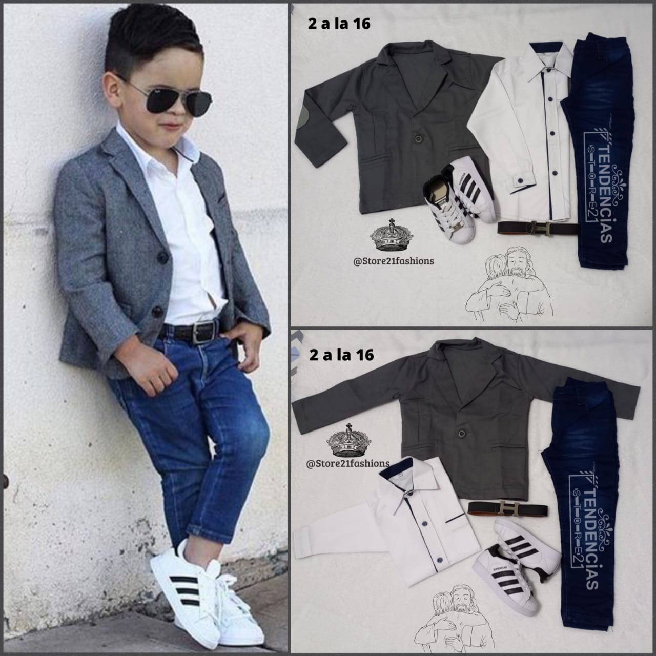 Conjunto de niño 5 piezas  - con corbatin