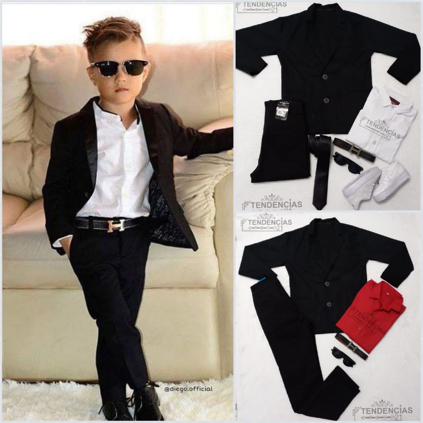 Conjunto de niño 5 piezas  - con corbatin