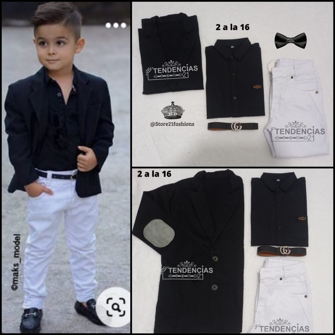 Conjunto de niño 5 piezas  - con corbatin