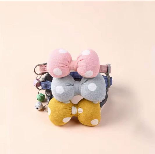 Collar Sonajero Con Moño Para Mascotas