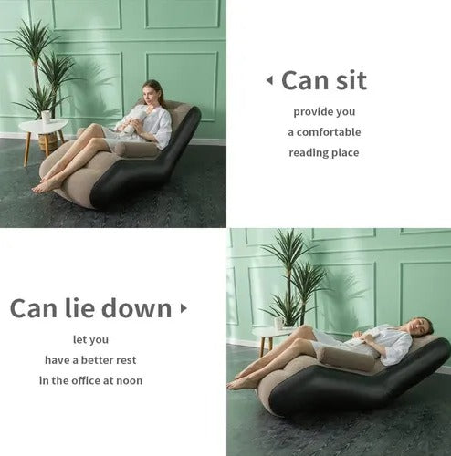 Sofá Inflable Portátil Con Reposabrazos