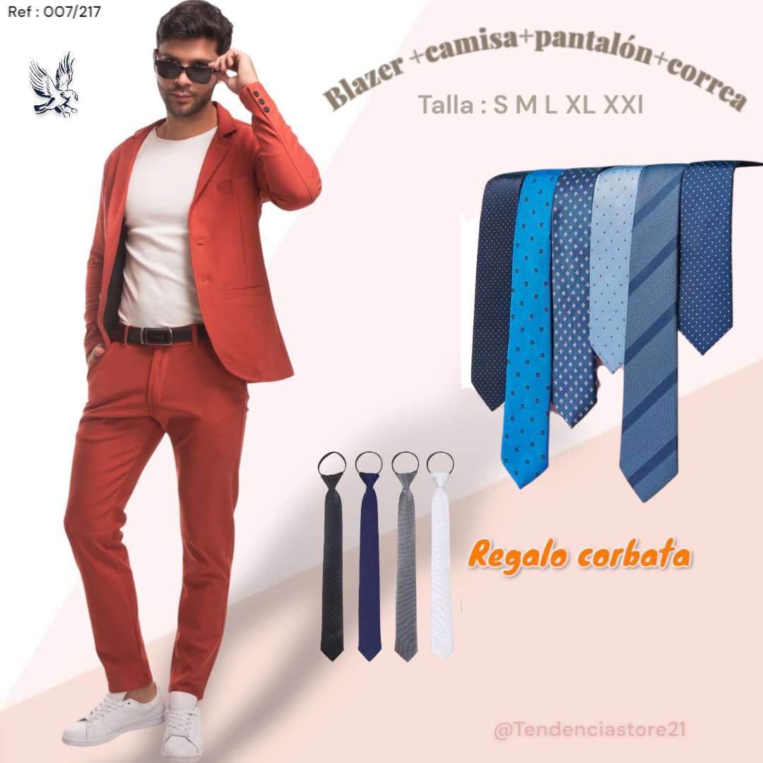Conj punta de Roma 5 piezas con corbata