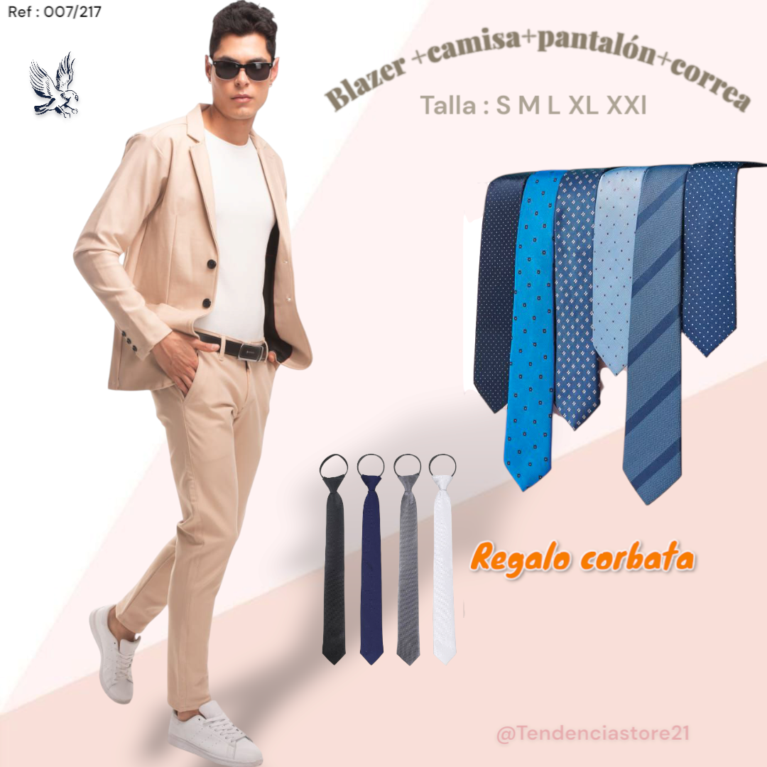 Conj punta de Roma 5 piezas con corbata