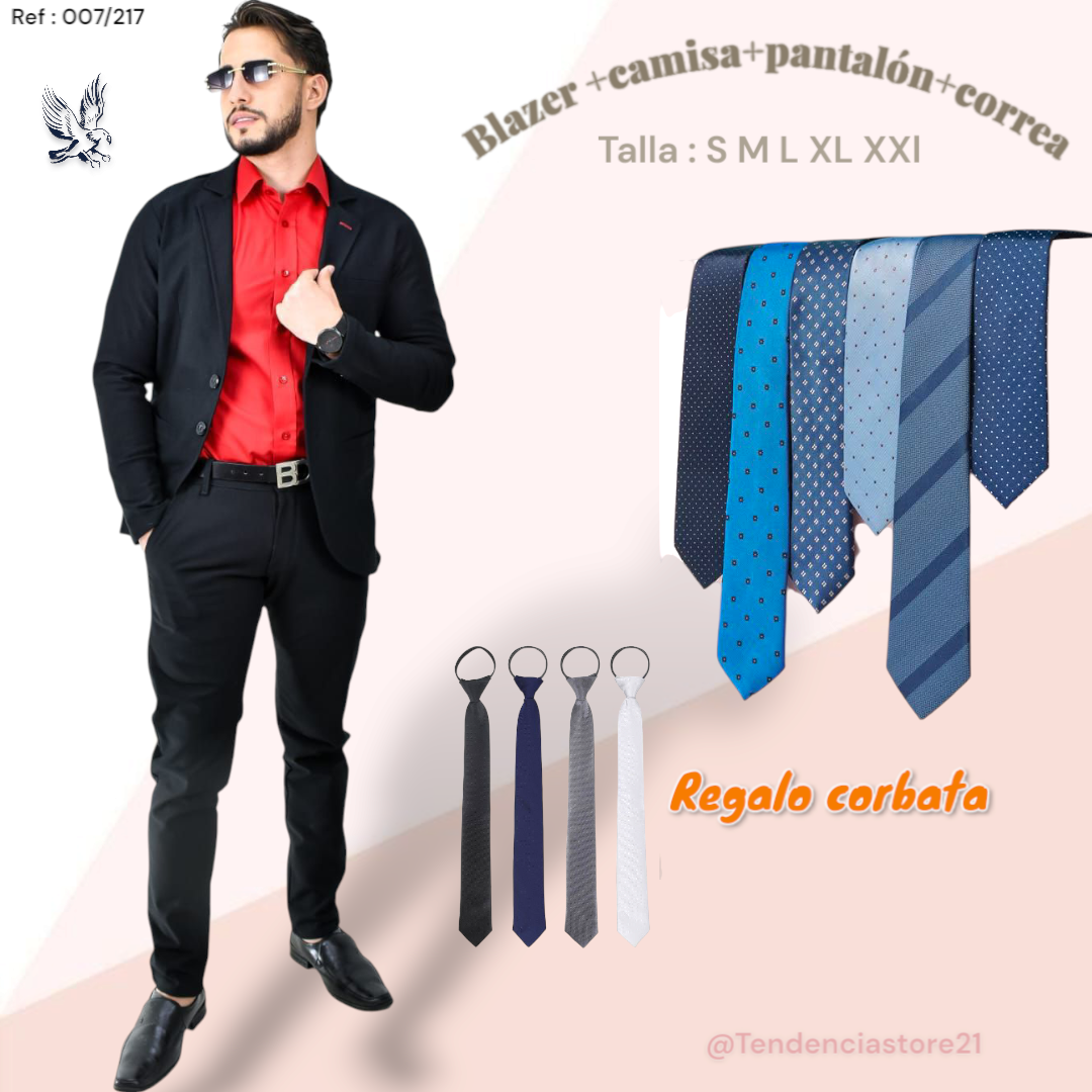 Conj punta de Roma 5 piezas con corbata