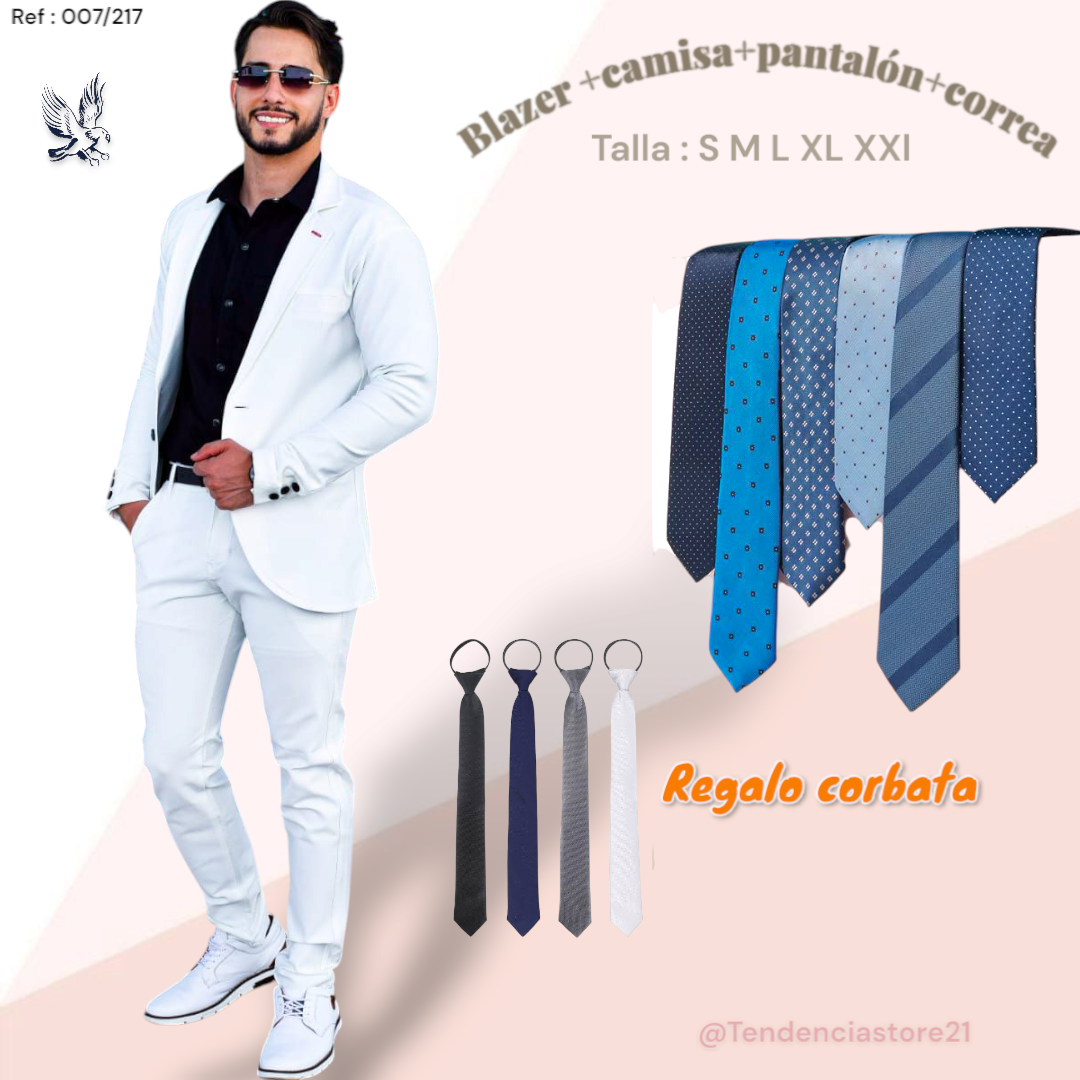 Conj punta de Roma 5 piezas con corbata