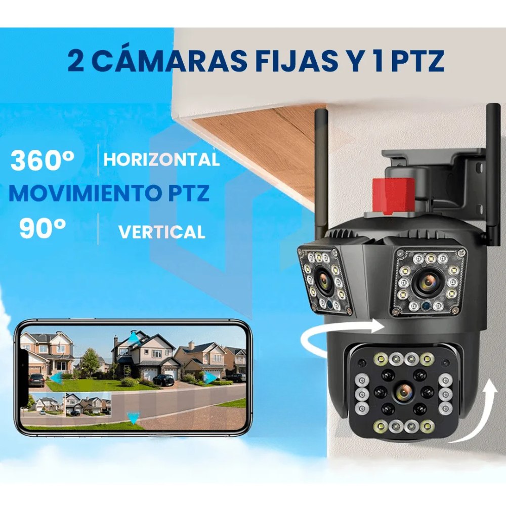 Cámara De Seguridad Ip Ptz V380 3 En 1