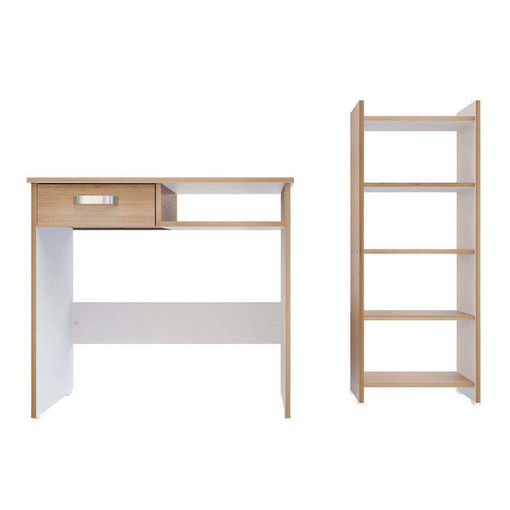 Combo Biblioteca + Escritorio Basic Rovere