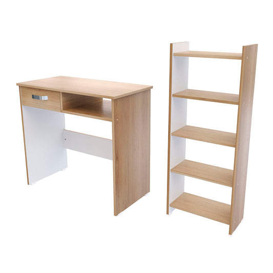 Combo Biblioteca + Escritorio Basic Rovere