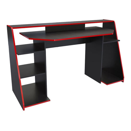 Escritorio Gamer Lax Wengue Canto Rojo