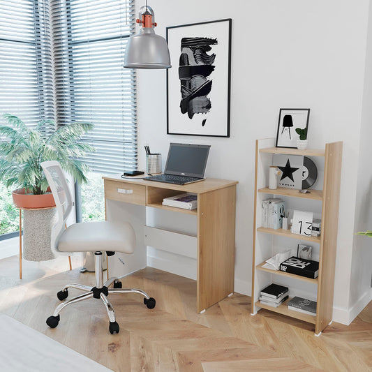 Combo Biblioteca + Escritorio Basic Rovere