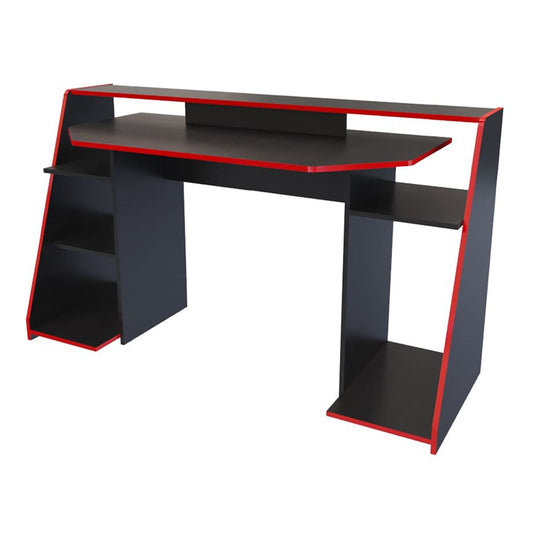 Escritorio Gamer Lax Wengue Canto Rojo