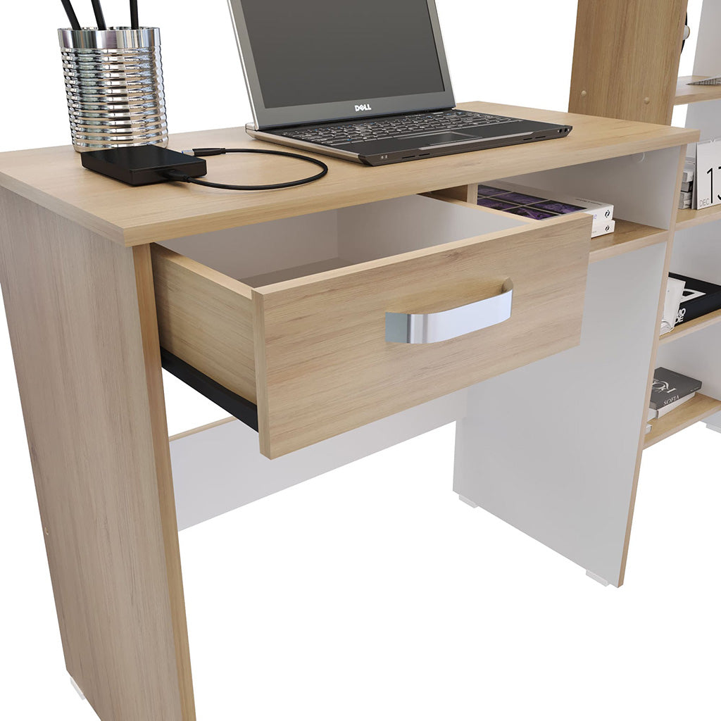 Combo Biblioteca + Escritorio Basic Rovere